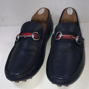 Men's Web Blue Gucci Road Maritime Leather 10.5